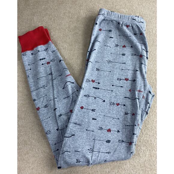 Hanna Andersson Heart Arrow Gray Pajama Pants Sz Small 100% Organic Cotton Pj's - Picture 1 of 4